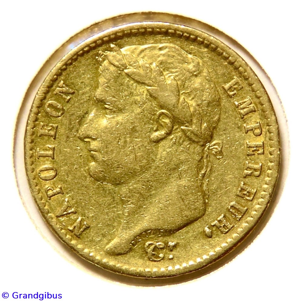 monnaies monde france 20 fr empire francais 1809 w napoleon tete lauree