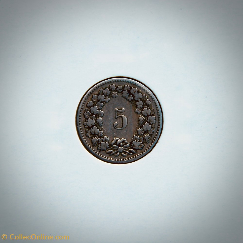 5 Centimes Libertas 1885 B monnaies monde suisse 5 centimes libertas 1885 b