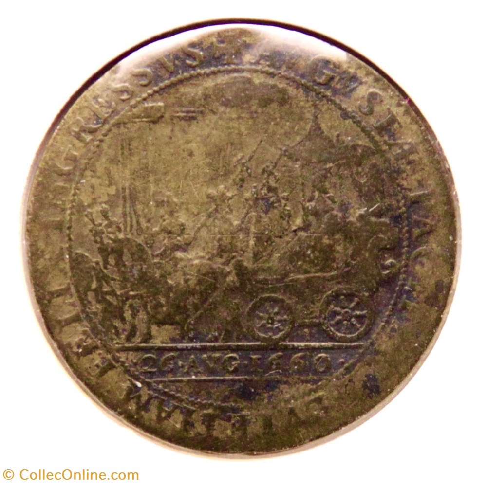 Louis XIV, Arrivée de la Reine. 1660 Cuivre. monnaies paranumismatique jetons poids louis xiv arrivee de la reine 1660 cuivre
