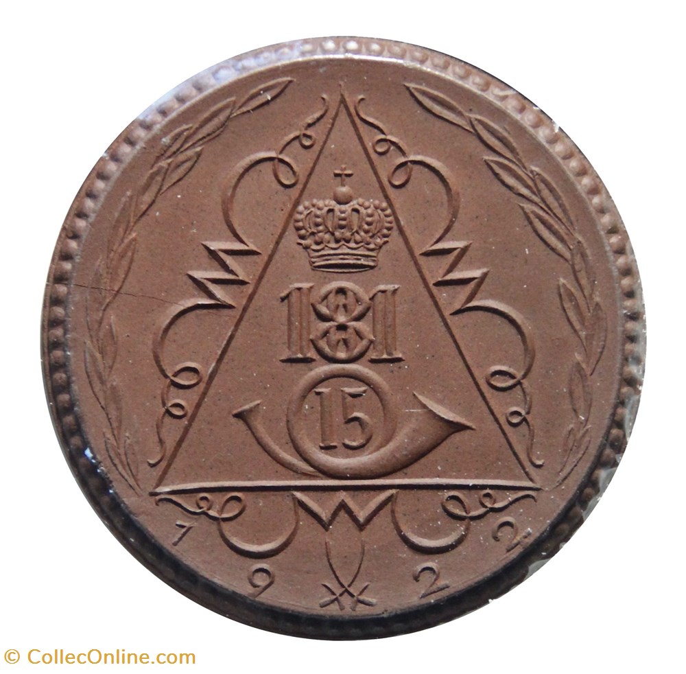 Médaille porcelaine - Prise de Lille, Octobre 1914 monnaies paranumismatique jetons poids medaille porcelaine prise de lille octobre 1914
