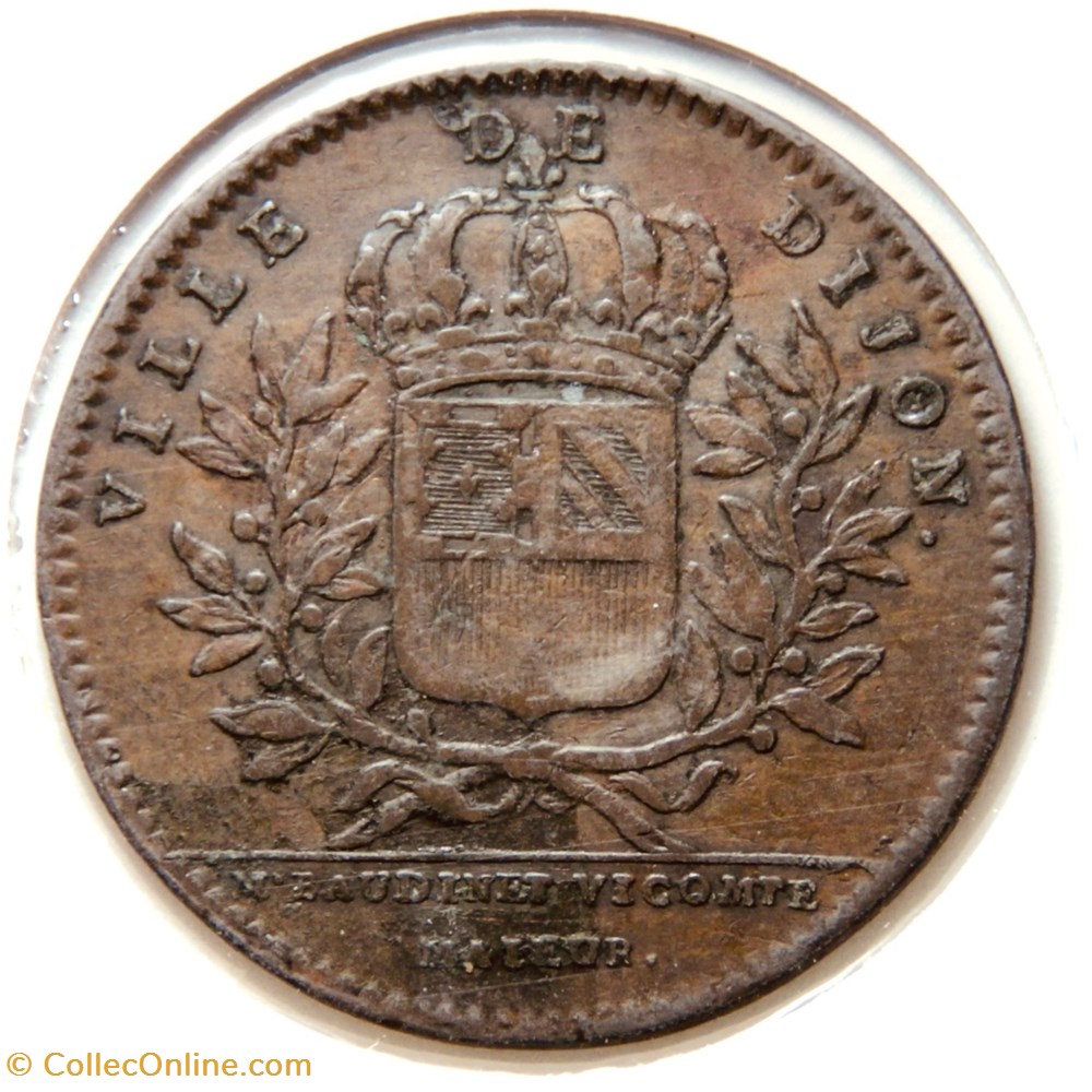 Maire de Dijon, Etienne Baudinet. 1722, Cuivre. monnaies paranumismatique jetons poids maire de dijon etienne baudinet 1722 cuivre