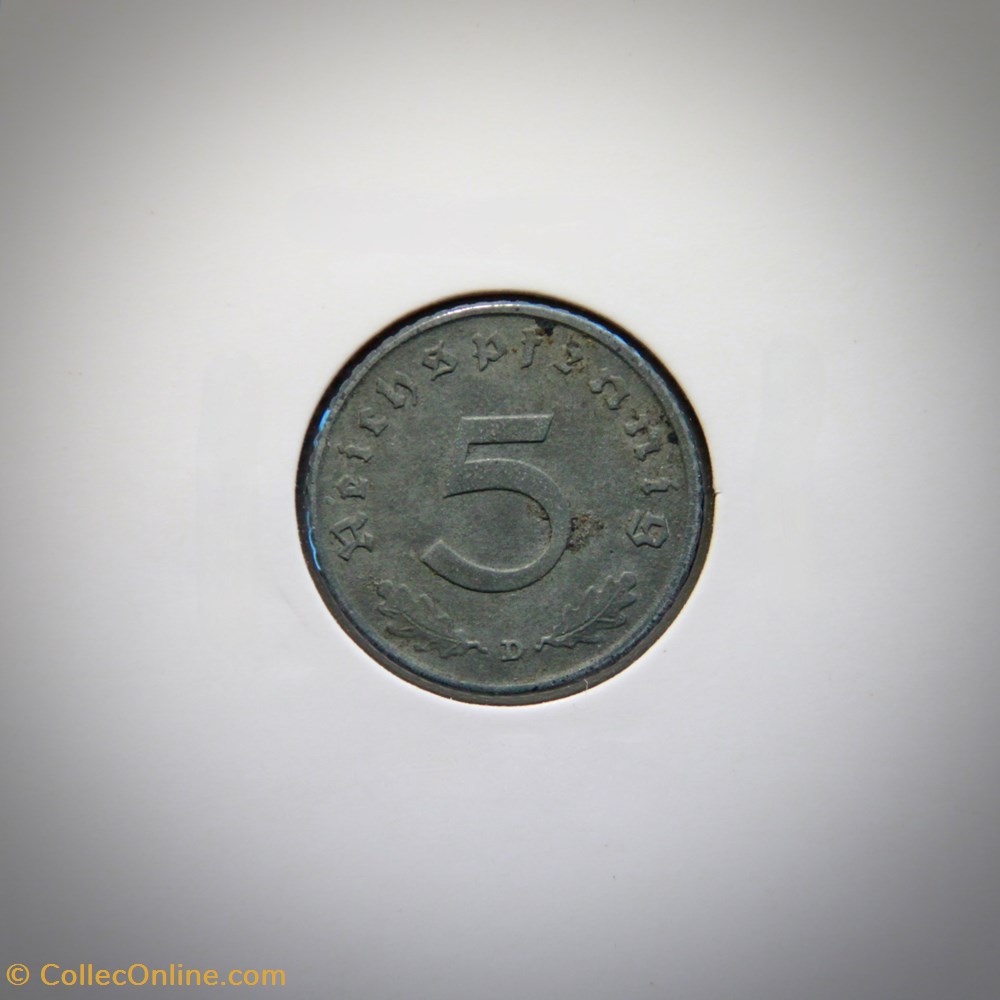 5 Reichspfennig 1940 D monnaies monde allemagne 5 reichspfennig 1940 d