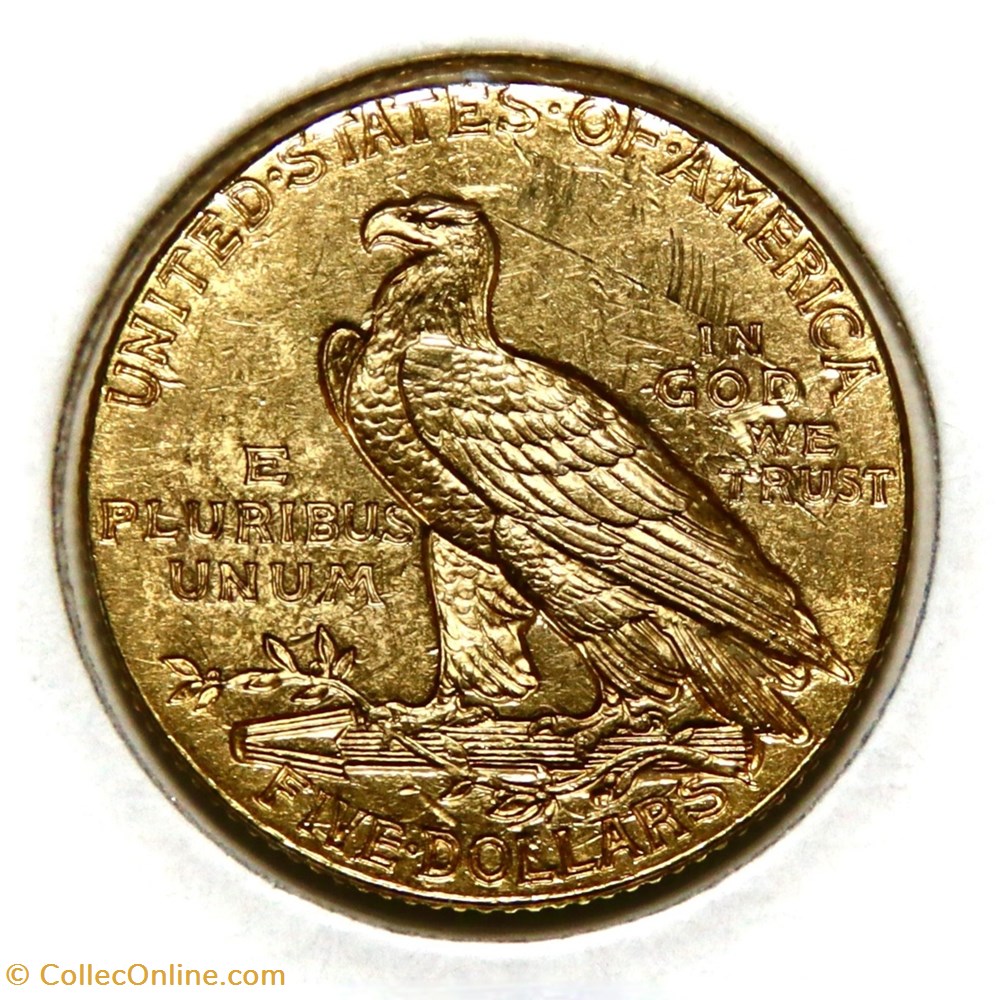 5 Dollars - Indian Head, 1913 monnaies monde etats unis 5 dollars indian head 1913