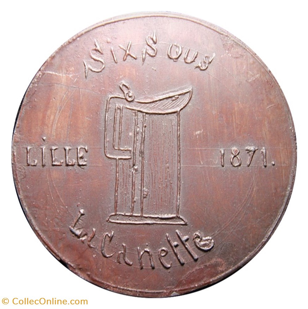 medailles france iiieme republique medaille satyrique 6 sous la canette 1871