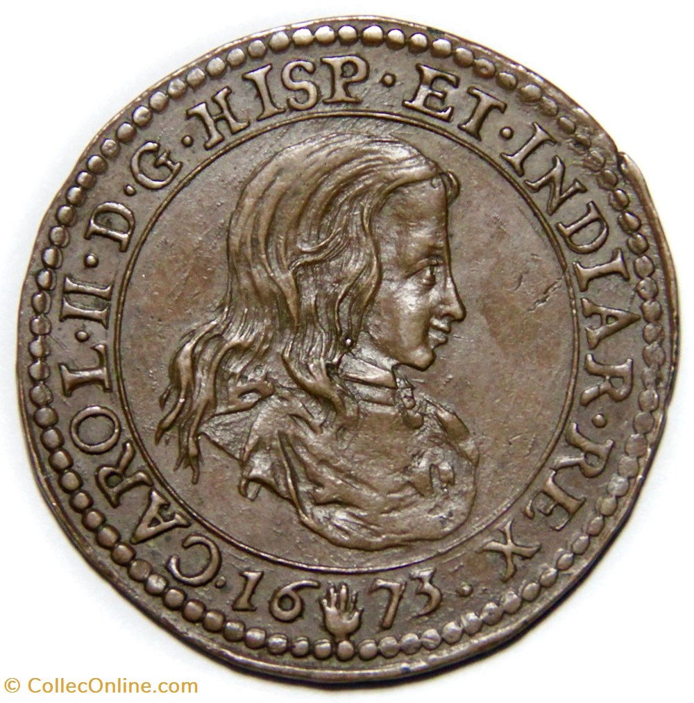 monnaies paranumismatique jetons poids charles ii 1673 anvers cuivre