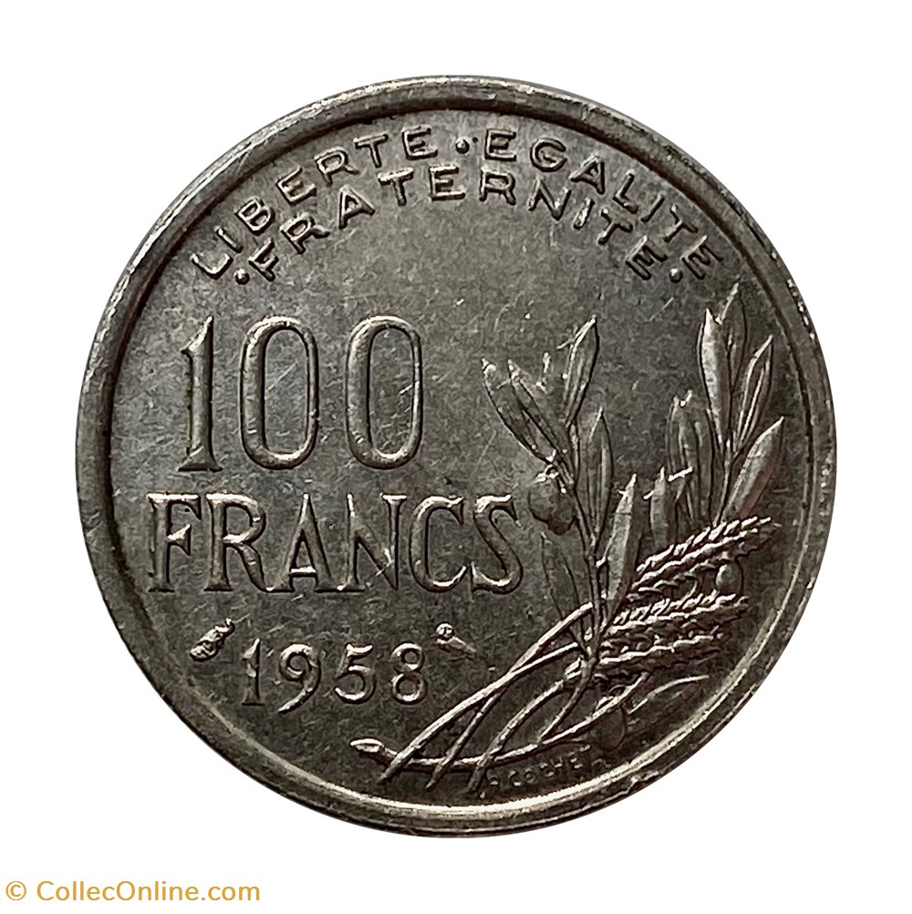 100 Francs Cochet "chouette" - 1958 monnaies monde france 100 francs cochet chouette 1958