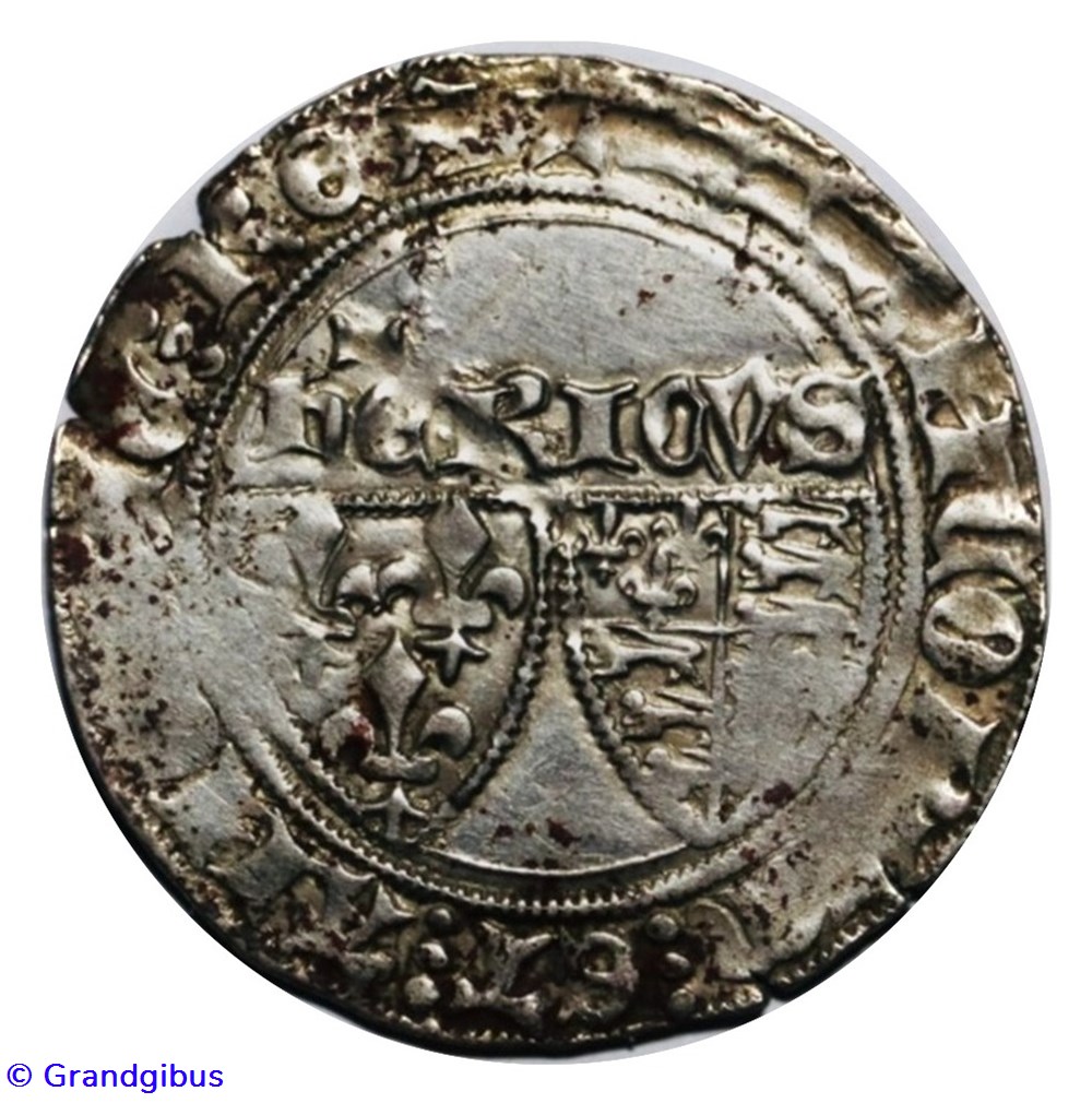 monnaies europe medievale france royales henri vi grand blanc aux ecus saint quentin