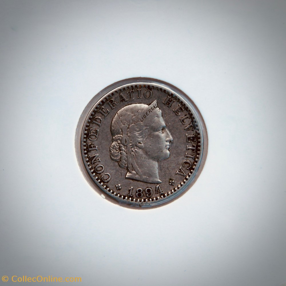 20 Centimes Libertas 1894 B monnaies monde suisse 20 centimes libertas 1894 b