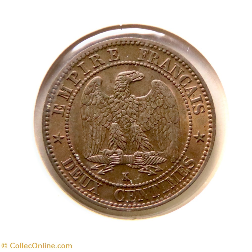 Deux Centimes - 1862 𝐊 Napoléon Ⅲ tête laurée monnaies monde france deux centimes 1862 napoleon tete lauree