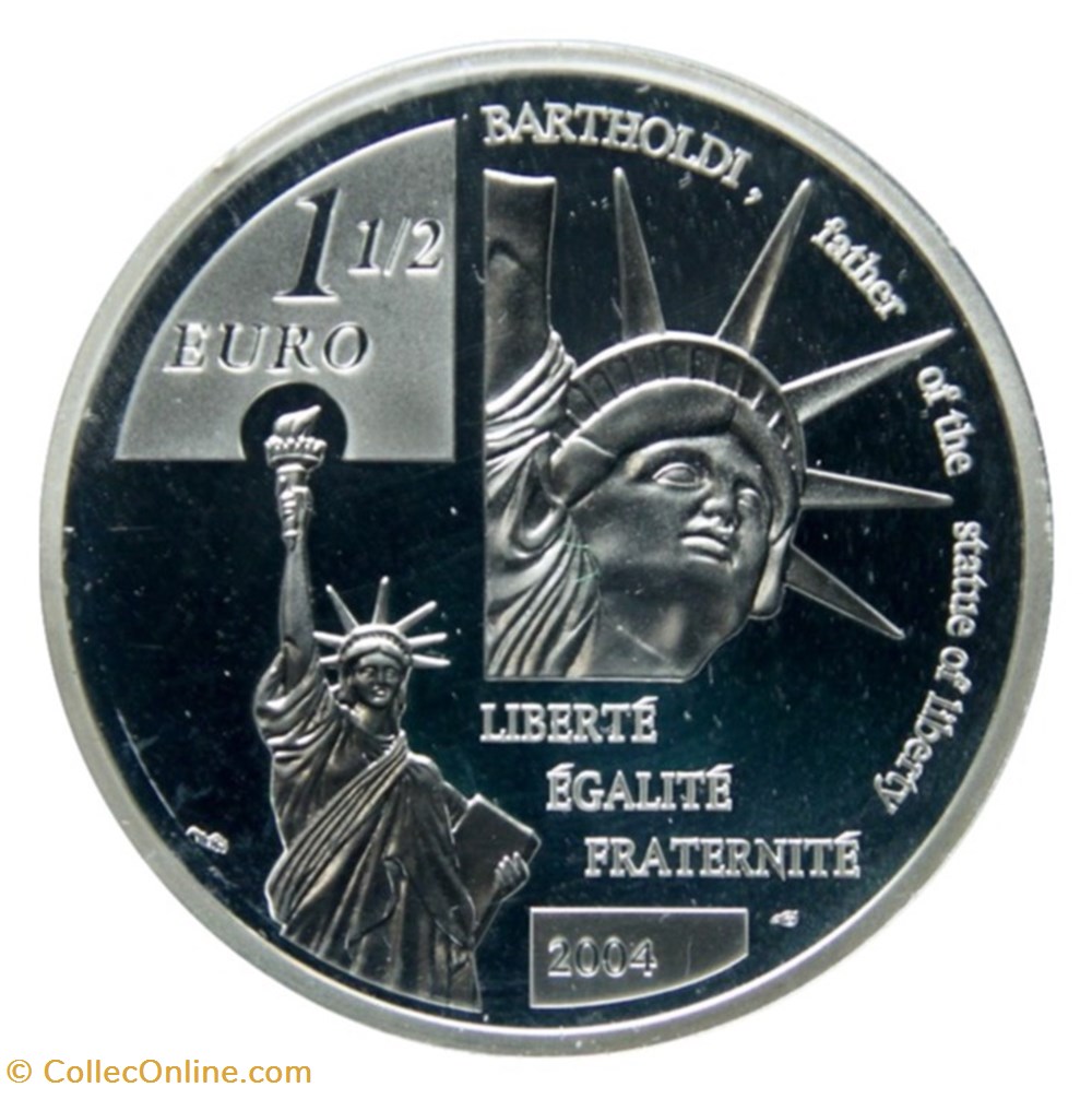 monnaies euros france 1 1 2 argent 2004 bartholdi