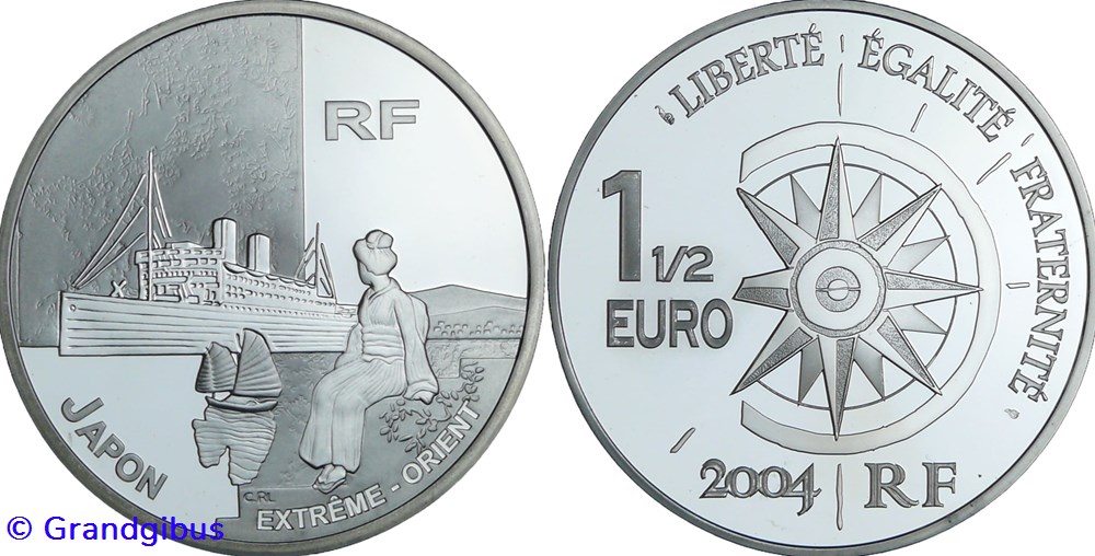 1 € 1/2 Argent 2004 Messageries maritimes monnaies euros france 1 1 2 argent 2004 messageries maritimes