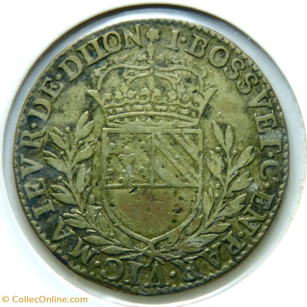 Maire de Dijon, Jacques Bossuet. 1614, Laiton. monnaies paranumismatique jetons poids maire de dijon jacques bossuet 1614 laiton