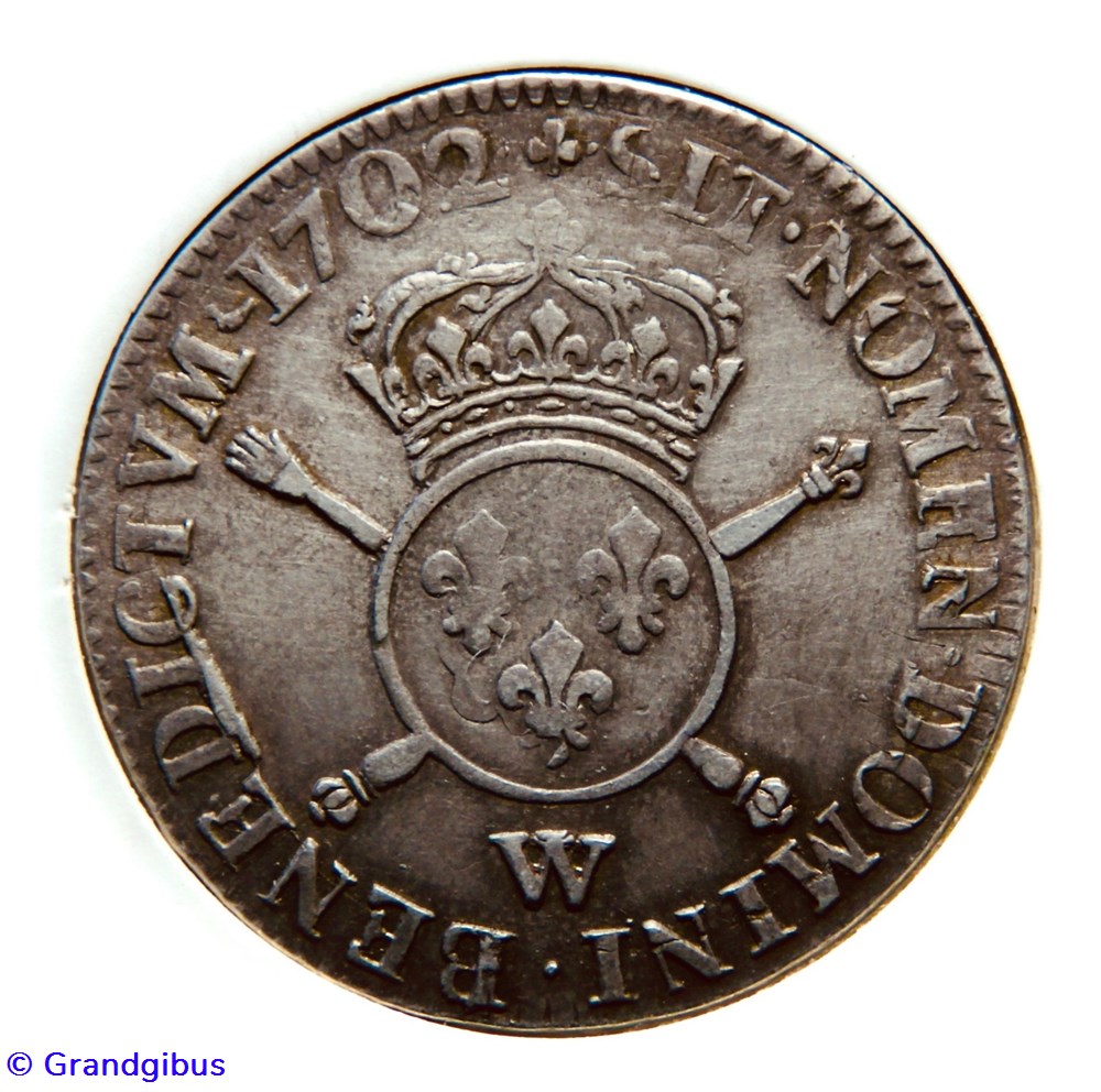 monnaies europe medievale france royales demi ecu aux insignes 1702w