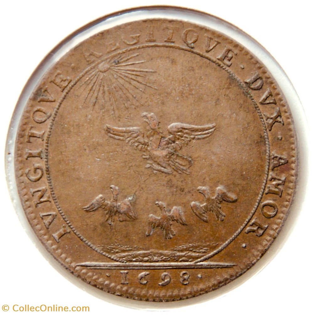 monnaies paranumismatique jetons poids etats de bourgogne paix de ryswick 1698 cuivre