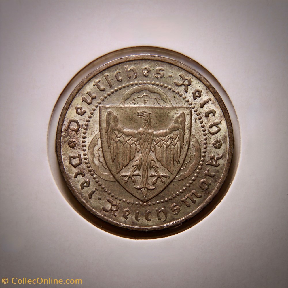 3 Reichsmark 1930 F monnaies monde allemagne 3 reichsmark 1930 f