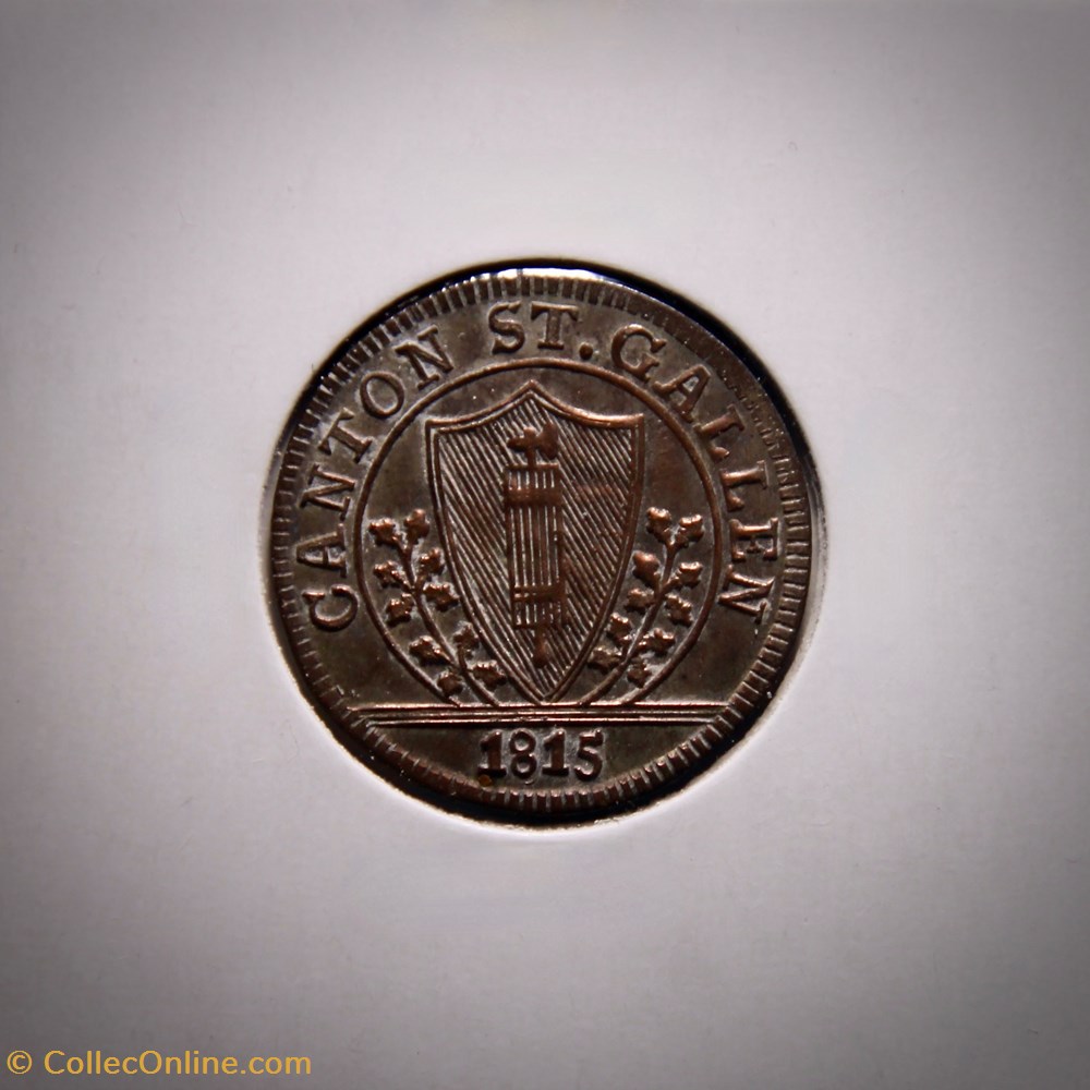 Canton St Gallen - 1 Bazen (1815) monnaies monde suisse canton st gallen 1 bazen 1815