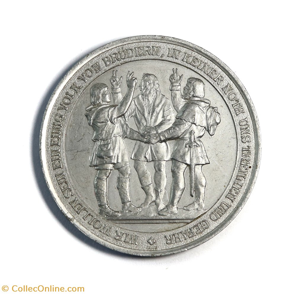 Médaille (1891). Souvenir de la 1ère fédération des parties fédérales. monnaies monde suisse medaille 1891 souvenir de la 1ere federation des parties federales