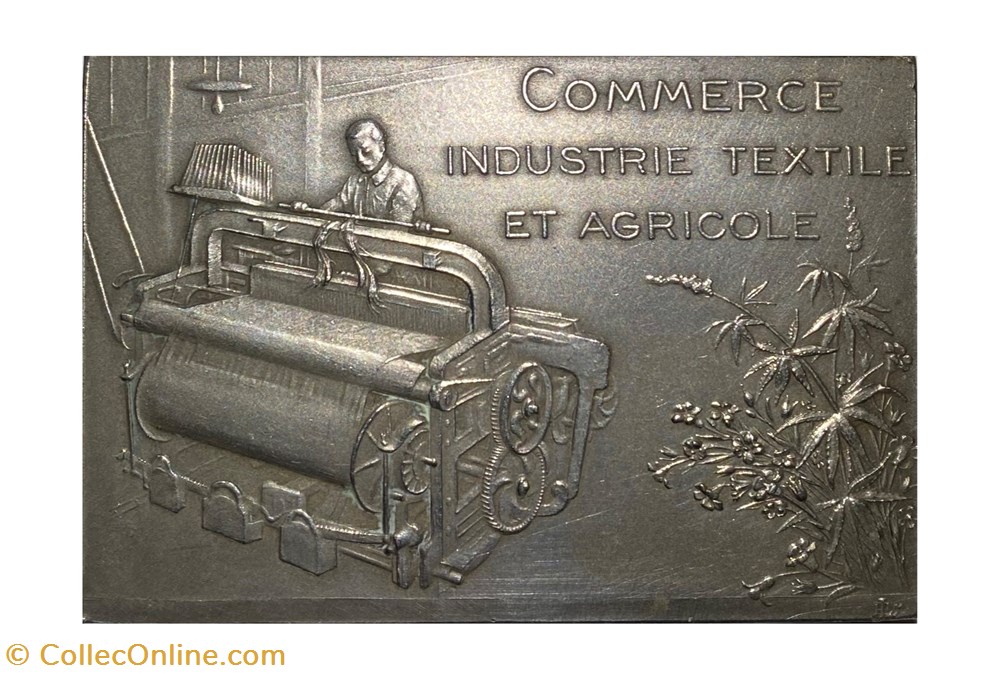 Plaquette - Chambre de commerce d'Armentières - Hazebrouck (vers 1920) medailles france iiieme republique plaquette chambre de commerce armentieres hazebrouck vers 1920