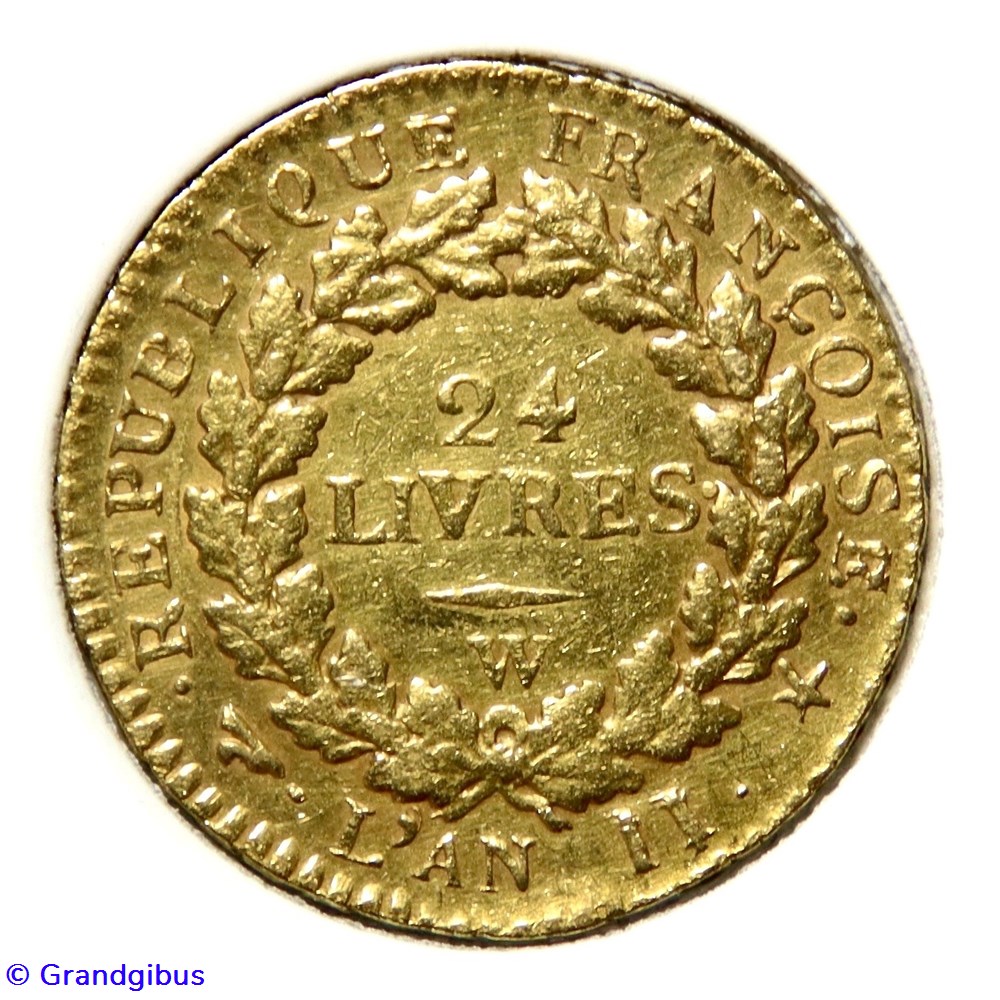 monnaies monde france 24 livres au genie 1793 republique francaise