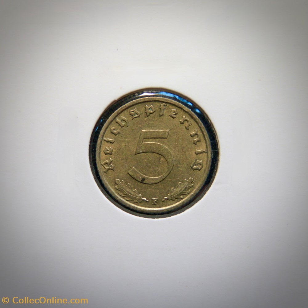 5 Reichspfennig 1939 F monnaies monde allemagne 5 reichspfennig 1939 f