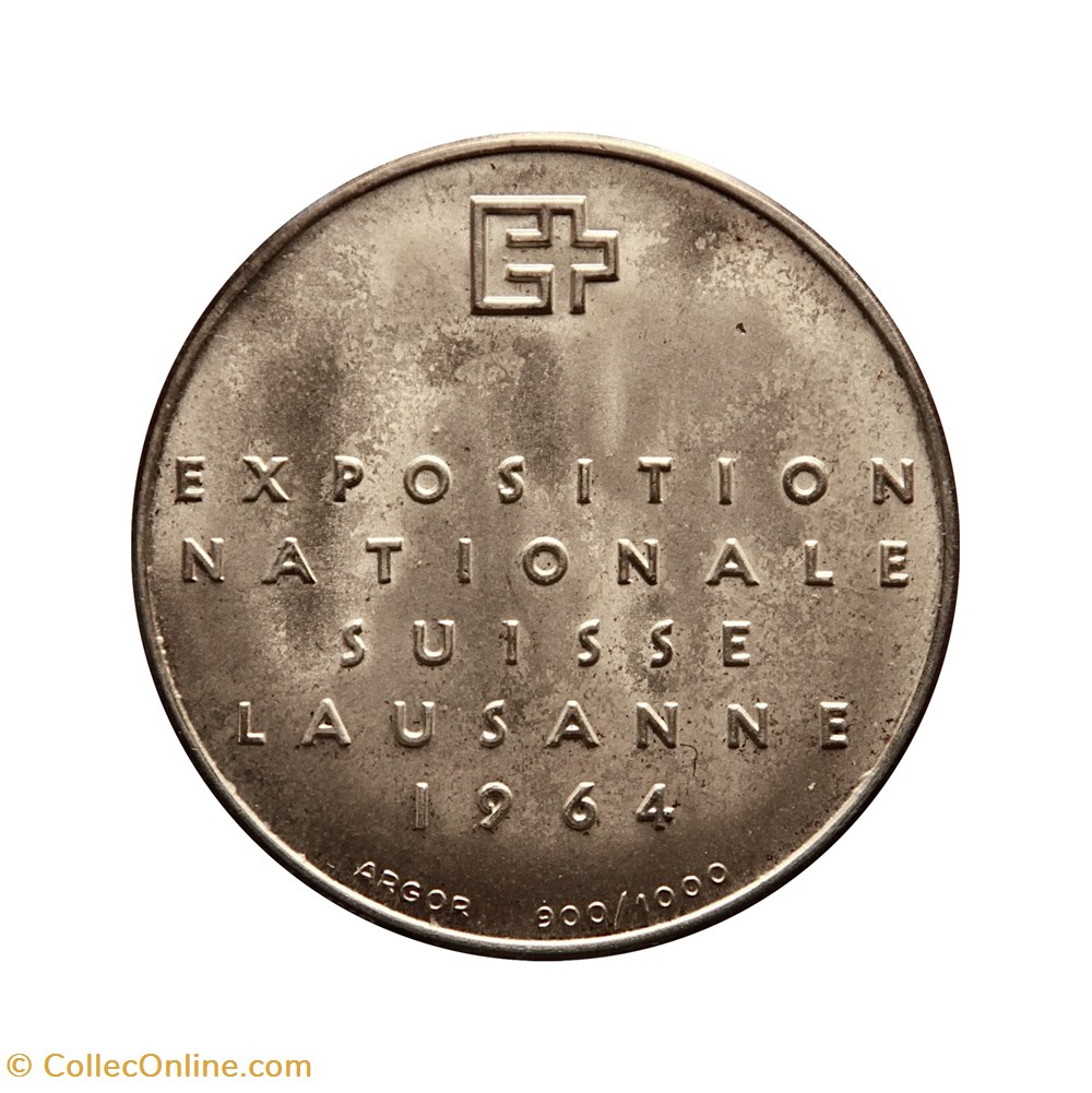 Médaille Argent - Expo Lausanne 1964 monnaies monde suisse medaille argent expo lausanne 1964