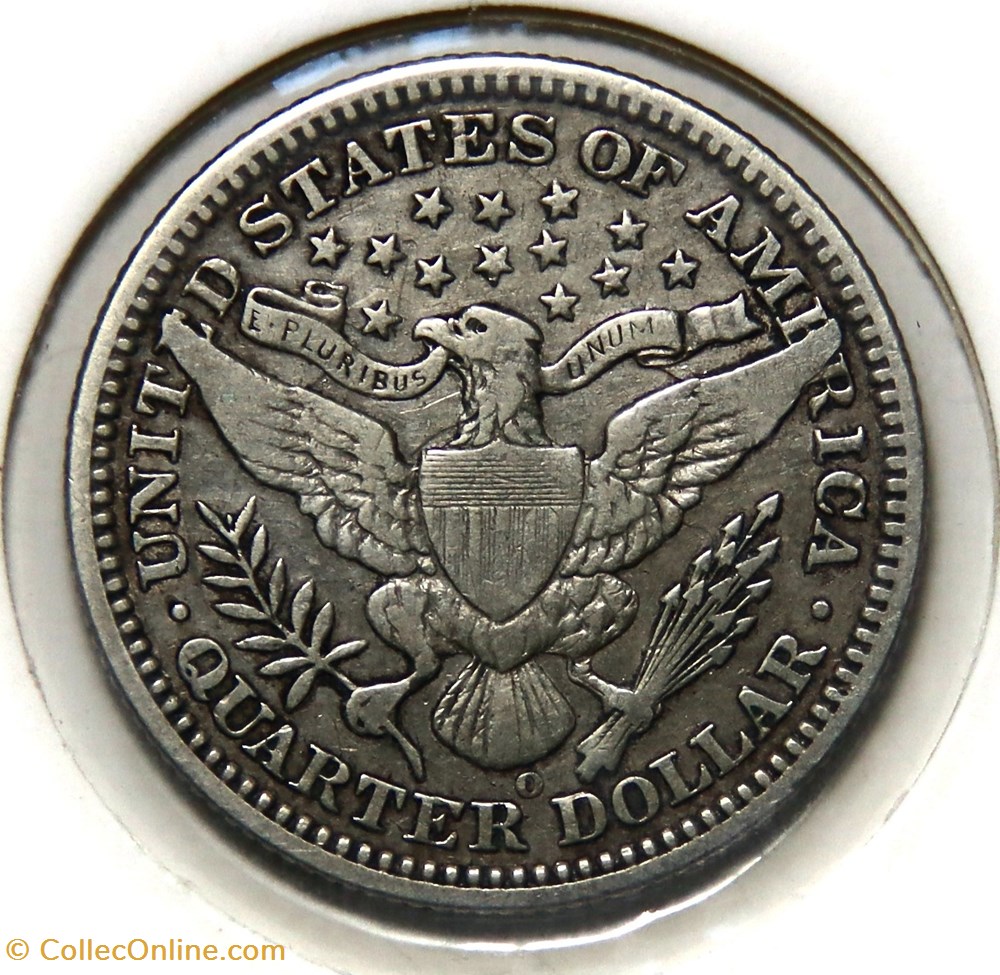 ¼ Dollar - Barber Quarter, 1907 O monnaies monde etats unis dollar barber quarter 1907 o