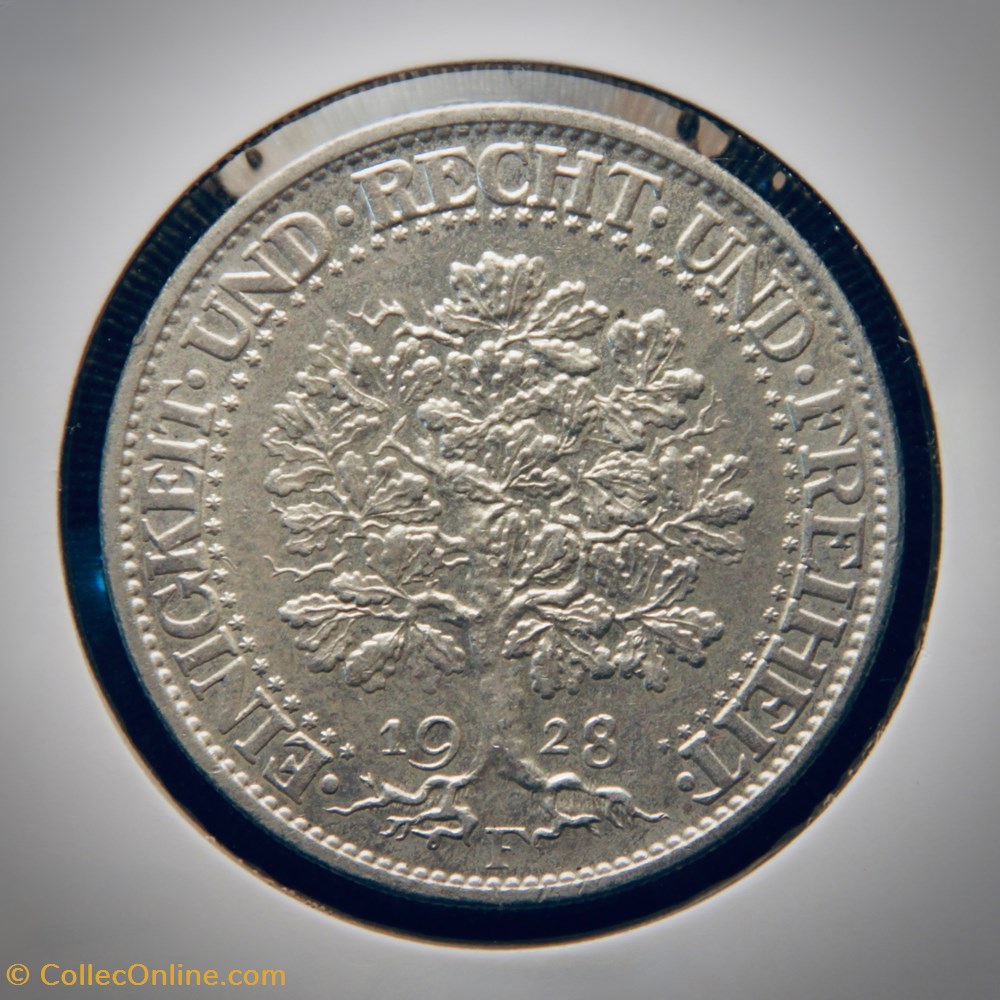5 Reichsmark 1928 F monnaies monde allemagne 5 reichsmark 1928 f