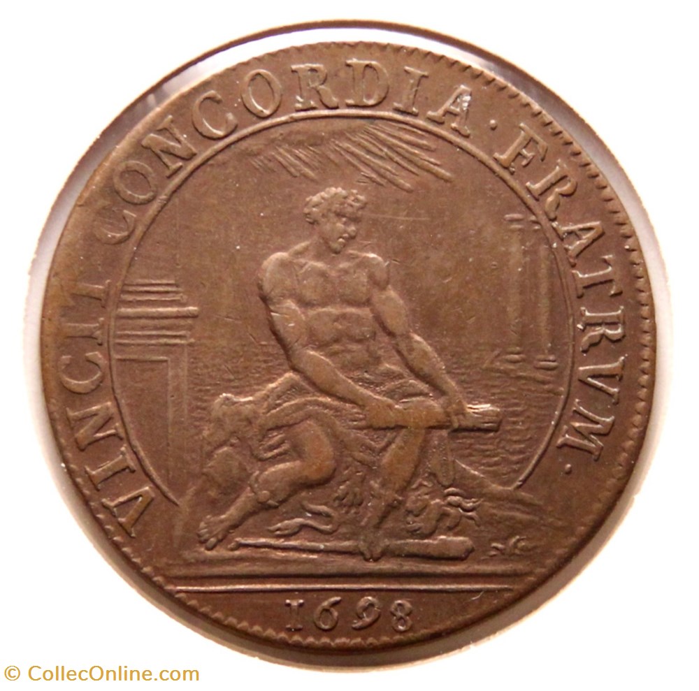 monnaies paranumismatique jetons poids louis xiv les six corps de marchands 1698 cuivre