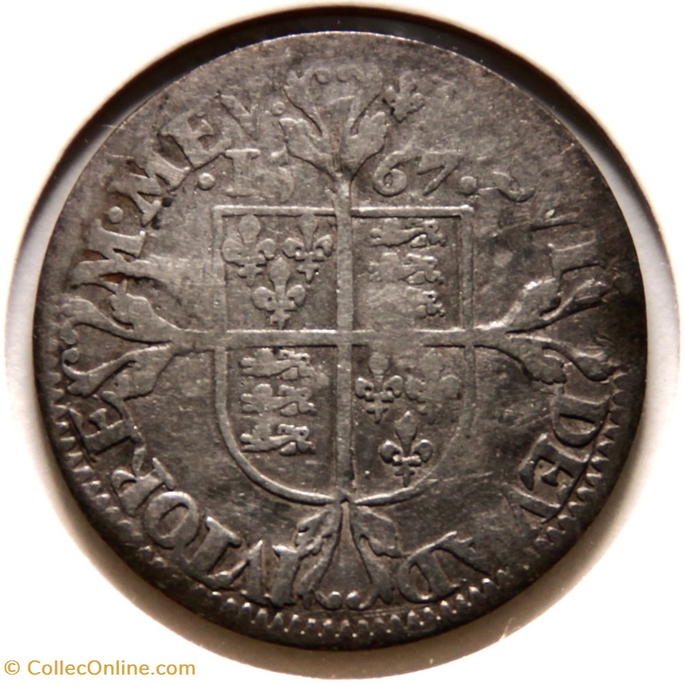 Elizabeth I - 6 Pence 1567. monnaies europe medievale royaume d angleterre elizabeth i 6 pence 1567
