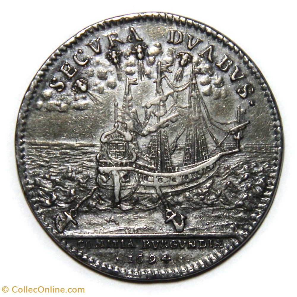 monnaies paranumismatique jetons poids etats de bourgogne le prince de conde son fils le duc de bourbon 1694 argent