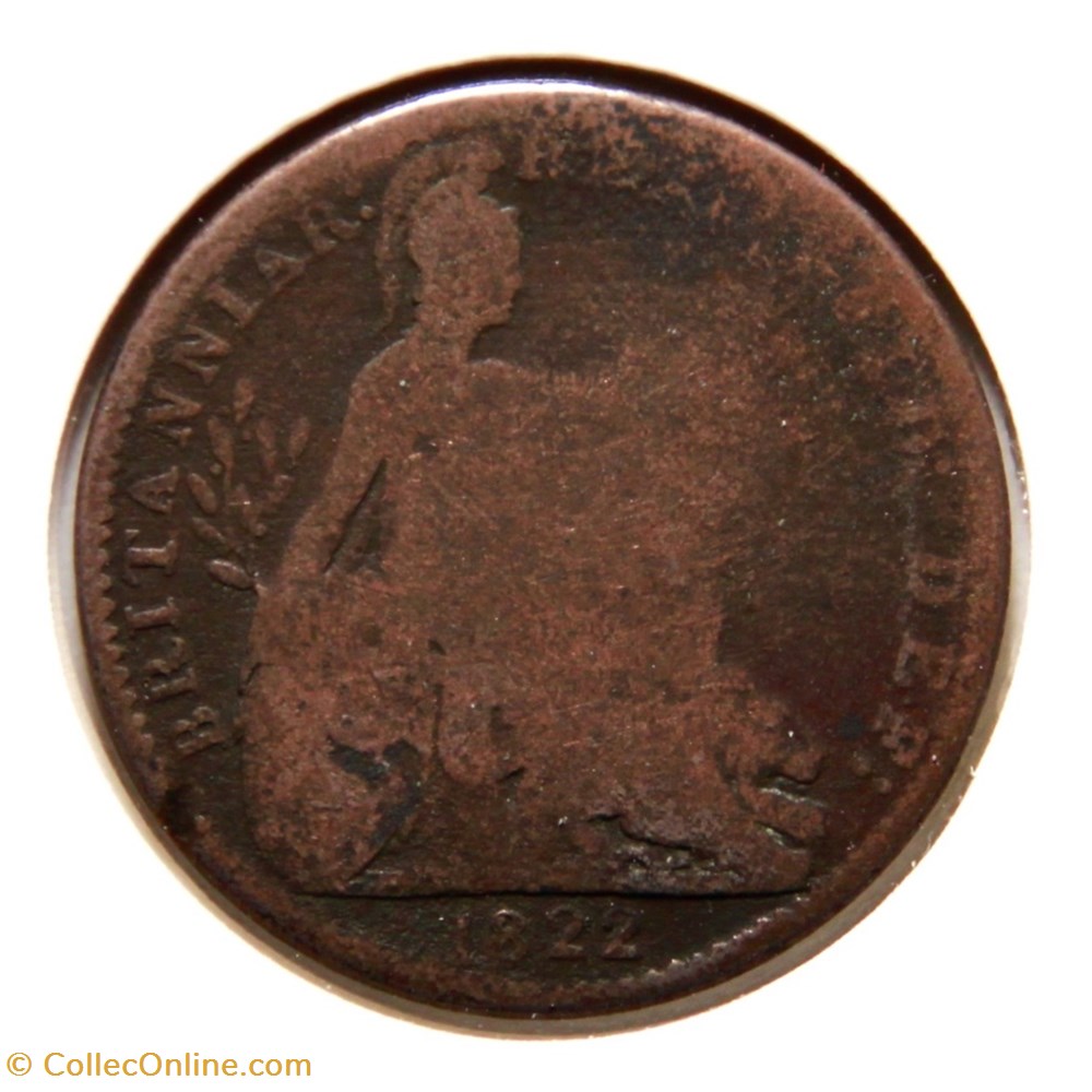 George IV - 1 Farthing 1822. monnaies monde royaume uni george iv 1 farthing 1822