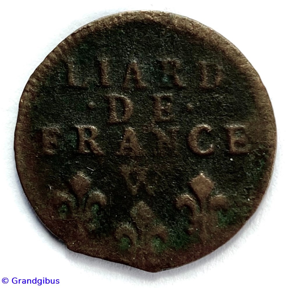 monnaies europe medievale france royales liard de lille 1715 w