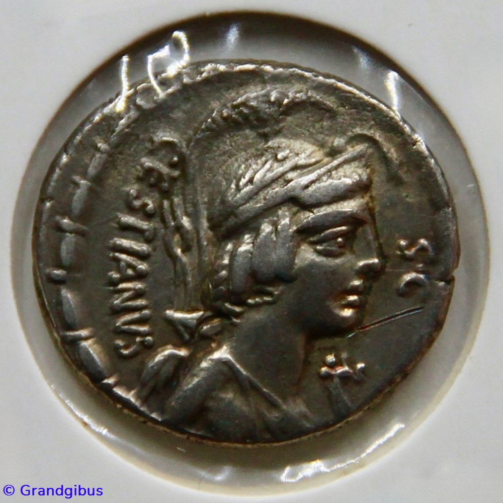 Plaetoria (67 av. JC) - Denier monnaies antiques romaines imperiales republicaines plaetoria 67 av jc denier