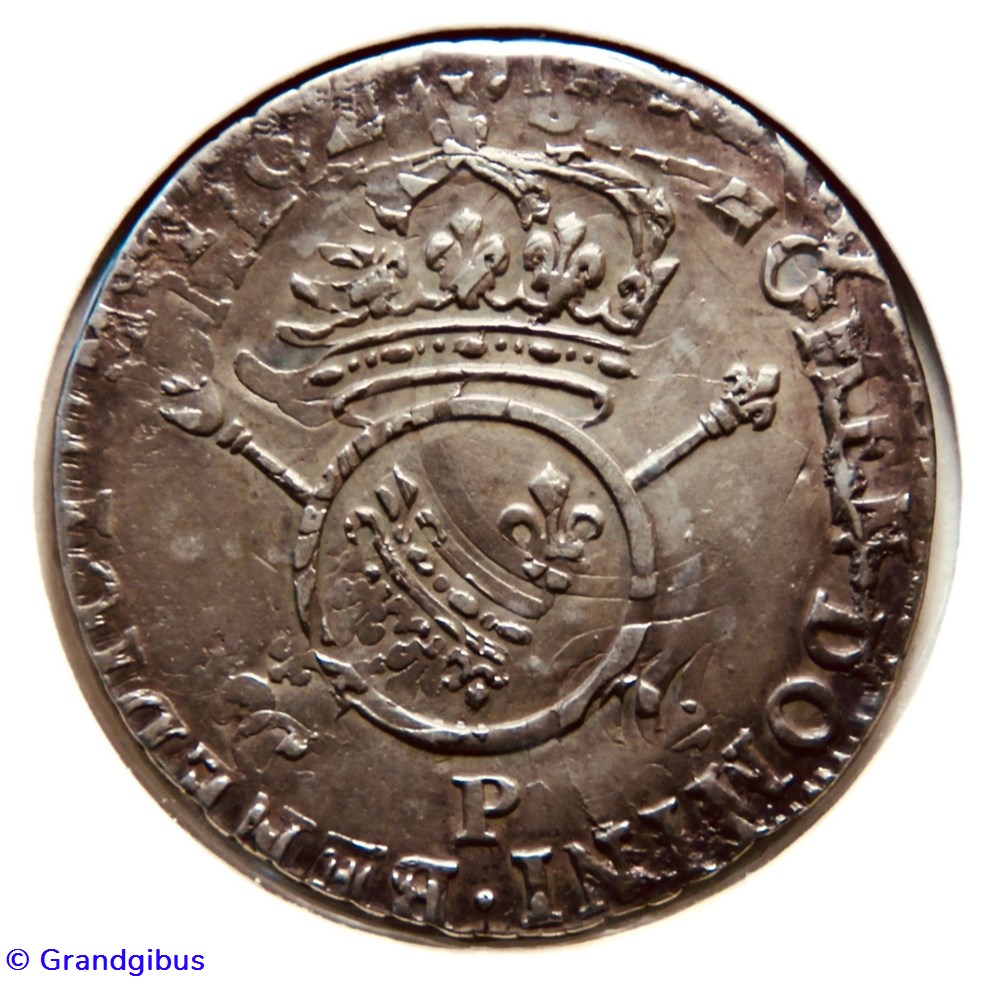 monnaies europe medievale france royales quart ecu aux insignes 1702p
