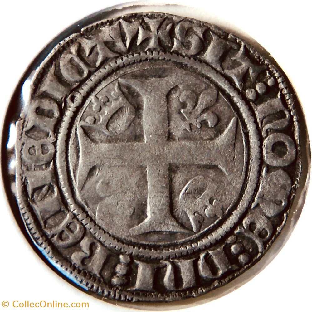 Charles VI Blanc "guénar" Tournai monnaies europe medievale france royales charles vi blanc guenar tournai