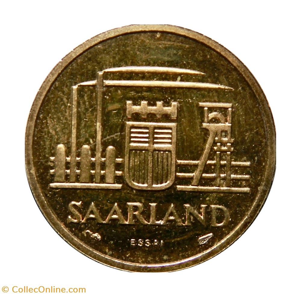Sarre - 20 Franken 1954 (Essai) 2 monnaies monde territoire du bassin de la sarre 20 franken 1954 essai