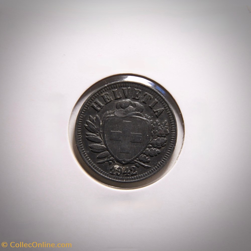 2 Centimes Écusson 1942 B monnaies monde suisse 2 centimes ecusson 1942 b
