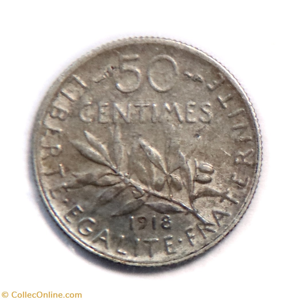 50 centimes 1918, Semeuse monnaies monde france 50 centimes 1918 semeuse