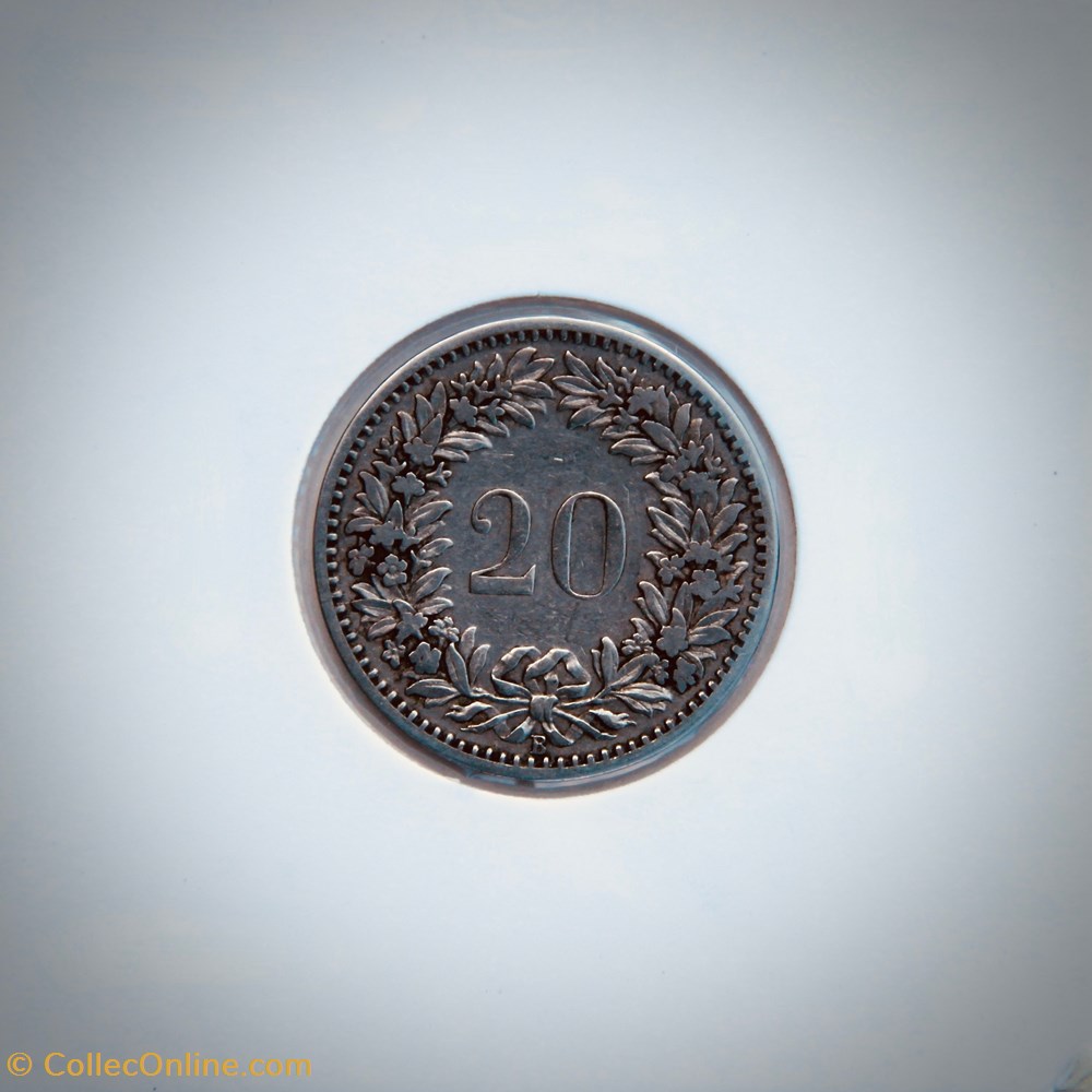 20 Centimes Libertas 1885 B monnaies monde suisse 20 centimes libertas 1885 b