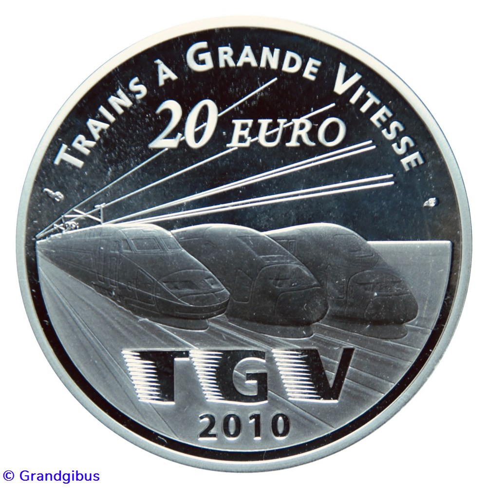 monnaies euros france 20 argent 2010 piefort gare lille europe