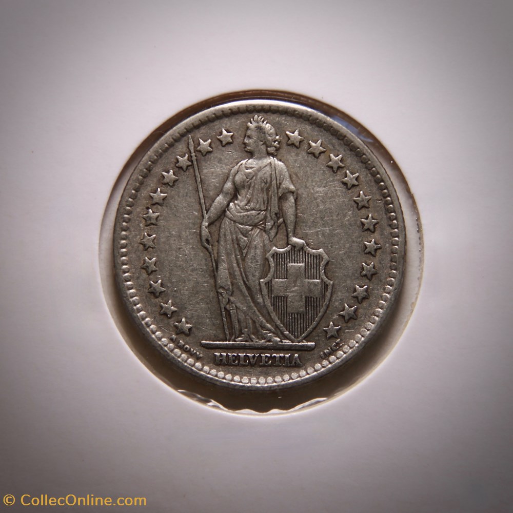 monnaies monde suisse 2 francs 1946 b helvetia debout