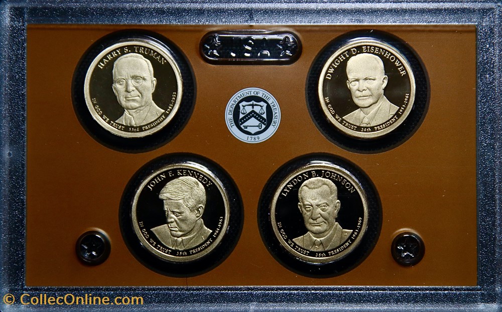 Série 2015 S - US Mint Presidential $1 Coin Proof Set monnaies monde etats unis serie 2015 s us mint presidential 1 coin proof set