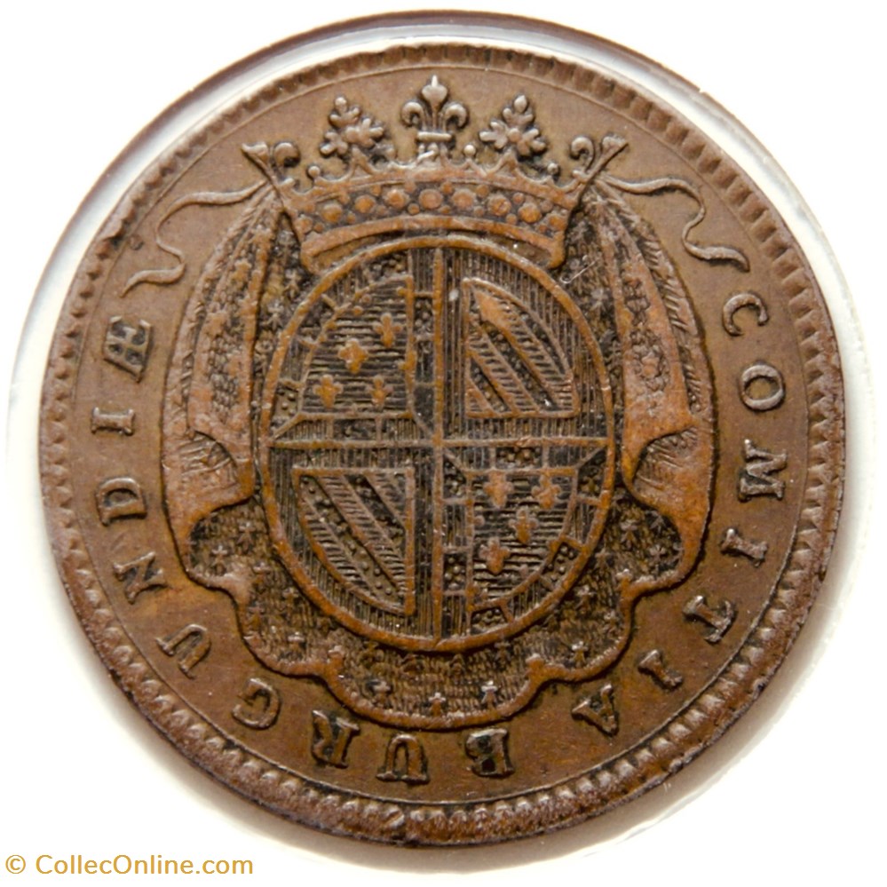 monnaies paranumismatique jetons poids etats de bourgogne le prince de conde 1737 cuivre
