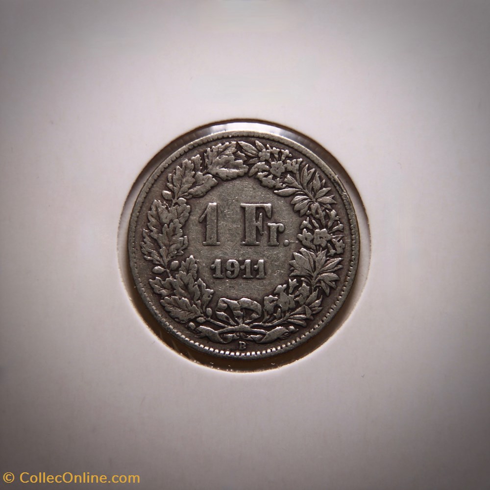 1 Franc 1911 B Helvetia debout monnaies monde suisse 1 franc 1911 b helvetia debout