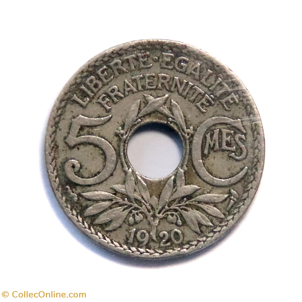 5 centimes Lindauer 1920, grand module monnaies monde france 5 centimes lindauer 1920 grand module