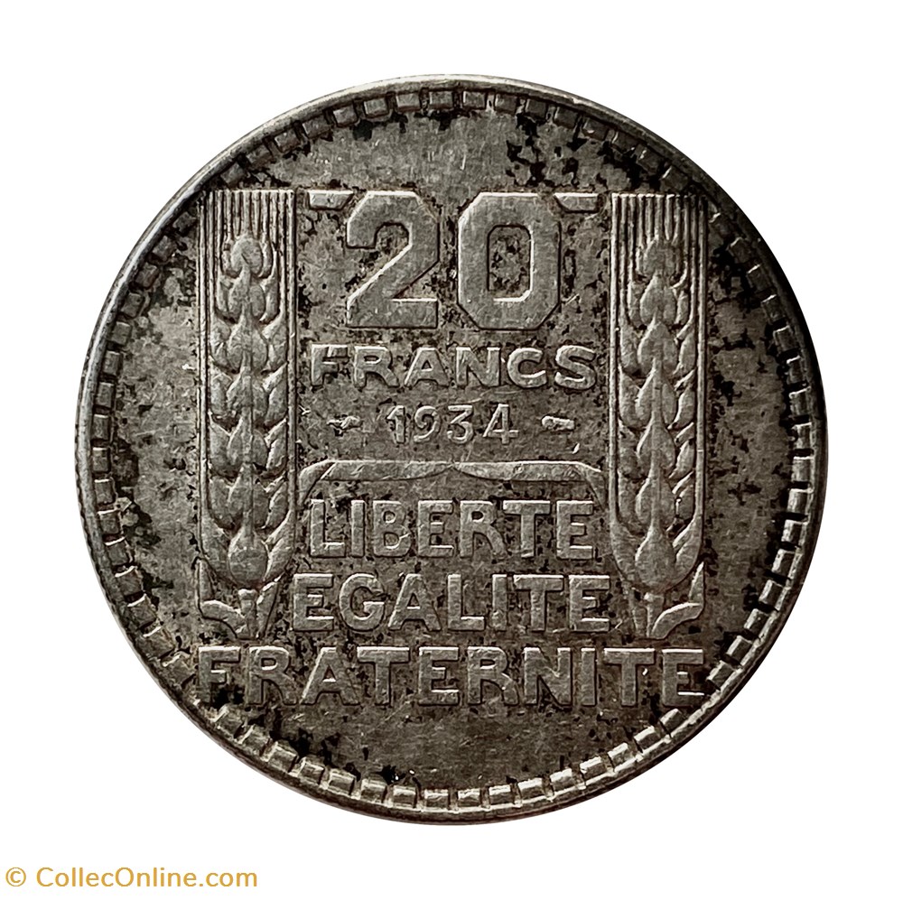 monnaies monde france 20 francs turin 1934