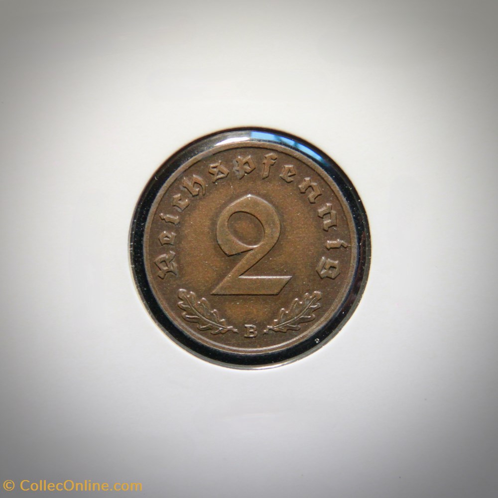 2 Reichspfennig 1939 B monnaies monde allemagne 2 reichspfennig 1939 b
