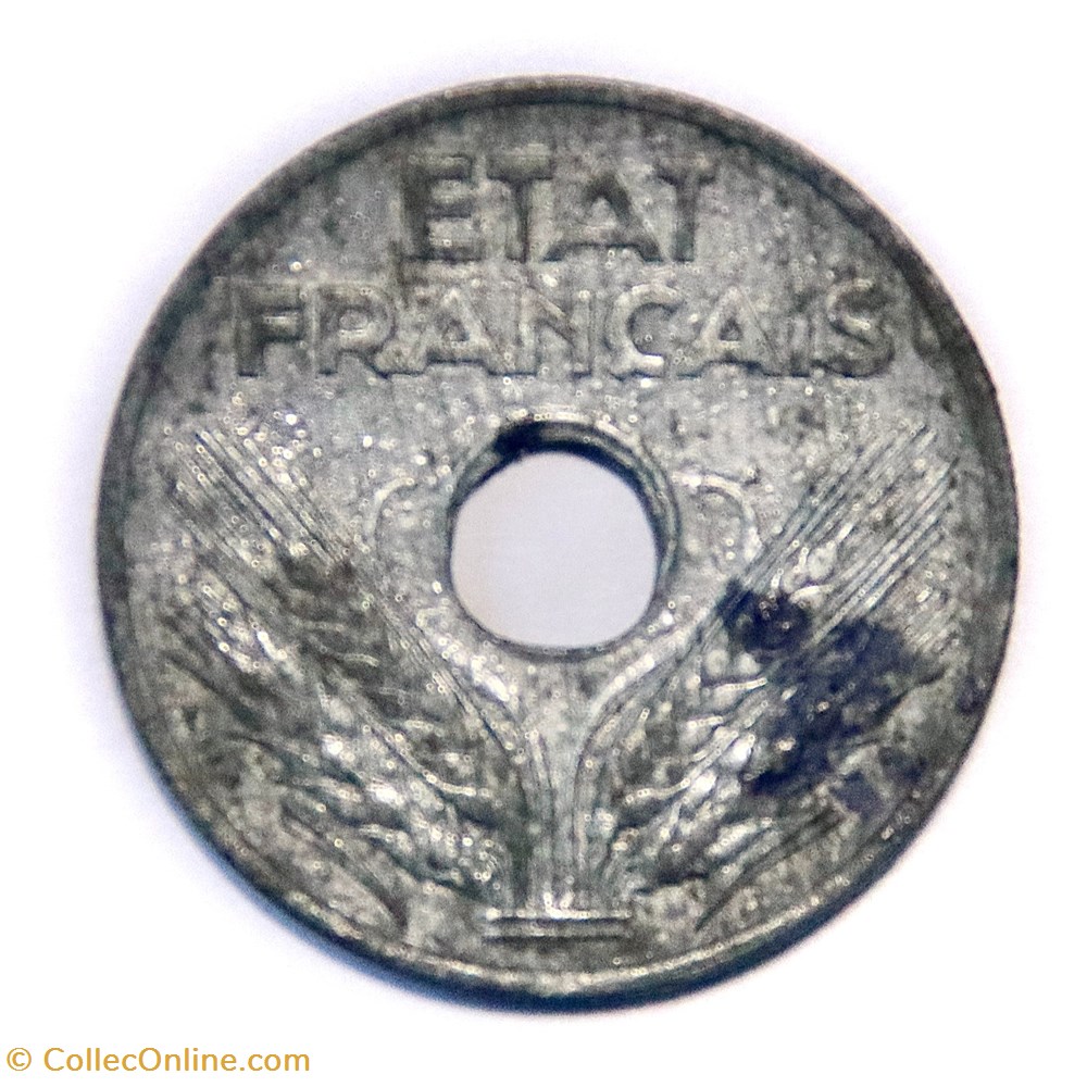 Vingt centimes Etat Français, 1941 type VINGT monnaies monde france vingt centimes etat francais 1941 type vingt
