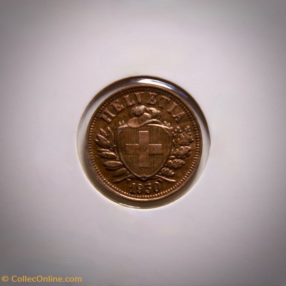 monnaies monde suisse 2 centimes ecusson 1930 b