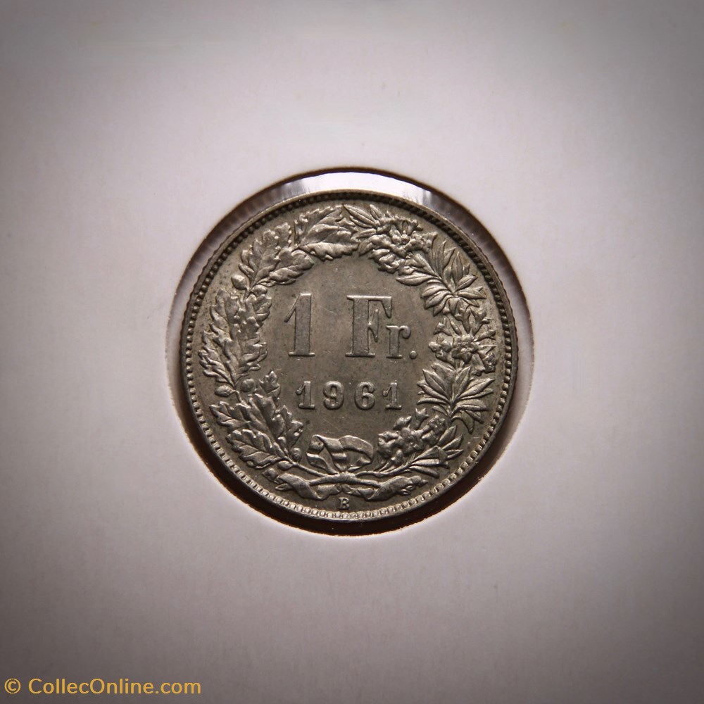 1 Franc Helvetia Debout 1961 B - Coins - World - Switzerland - Edge Reeded